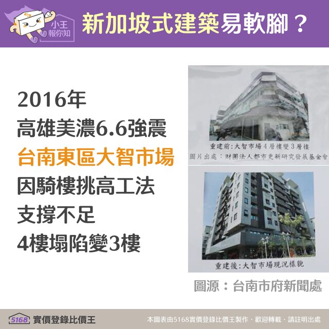 新加坡式建築結構是否容易軟腳 5168實價登錄比價王
